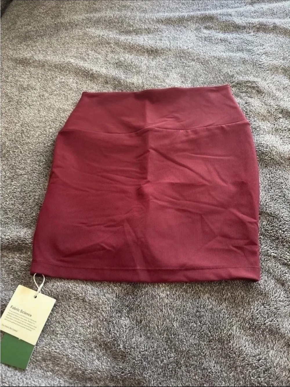 HALARA Ribbed Mini Skirt in Wine Red